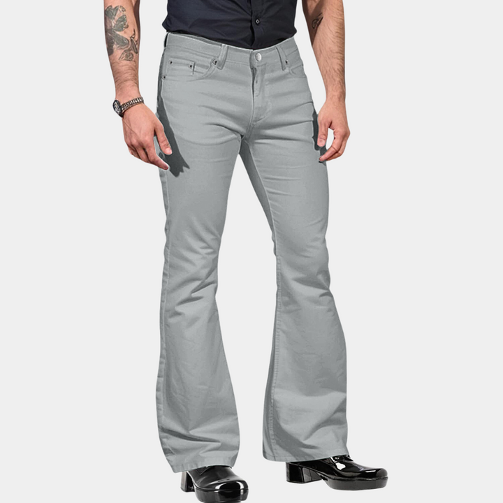 Men's classic vintage flared summer pants with a breathable, lightweight design, perfect for warm-weather comfort and retro style.