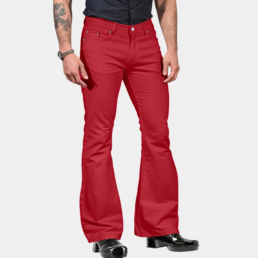 Men's classic vintage flared summer pants with a breathable, lightweight design, perfect for warm-weather comfort and retro style.