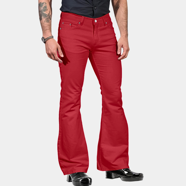 Men's classic vintage flared summer pants with a breathable, lightweight design, perfect for warm-weather comfort and retro style.