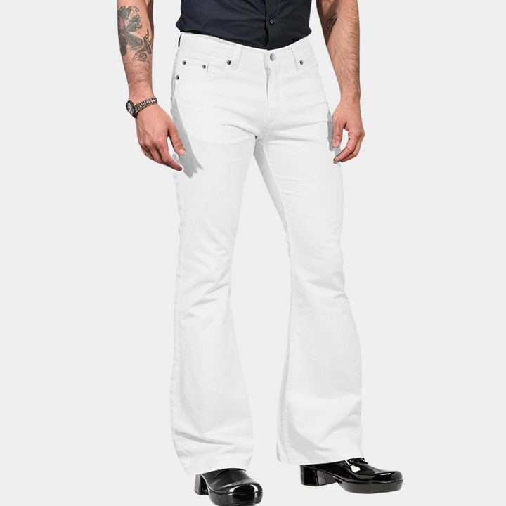 Men's classic vintage flared summer pants with a breathable, lightweight design, perfect for warm-weather comfort and retro style.