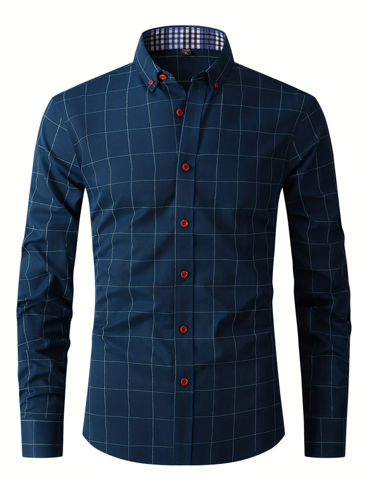 Stylish and breathable men's business summer shirt, perfect for professional and casual wear.








