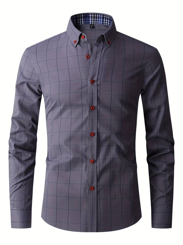 Stylish and breathable men's business summer shirt, perfect for professional and casual wear.







