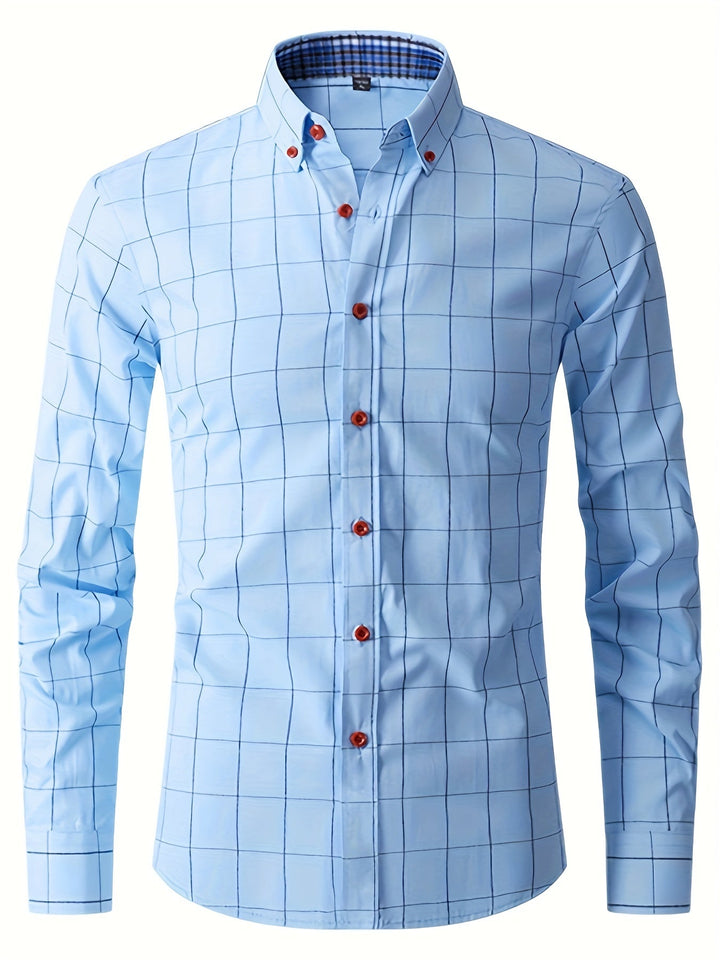 Stylish and breathable men's business summer shirt, perfect for professional and casual wear.








