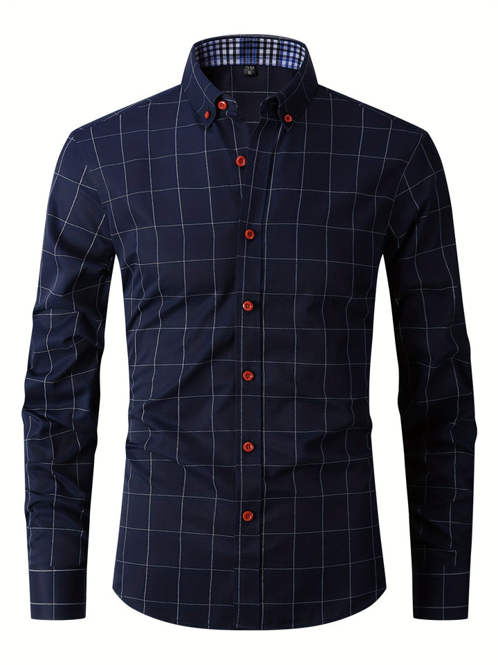 Stylish and breathable men's business summer shirt, perfect for professional and casual wear.







