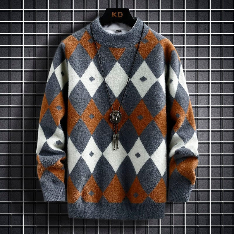 Men’s crew neck sweater with soft knit texture, ideal for autumn outfits and everyday casual wear.