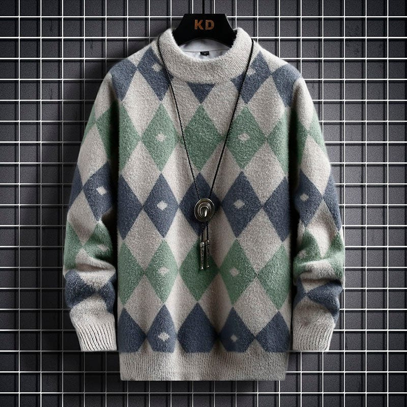 Men’s crew neck sweater with soft knit texture, ideal for autumn outfits and everyday casual wear.