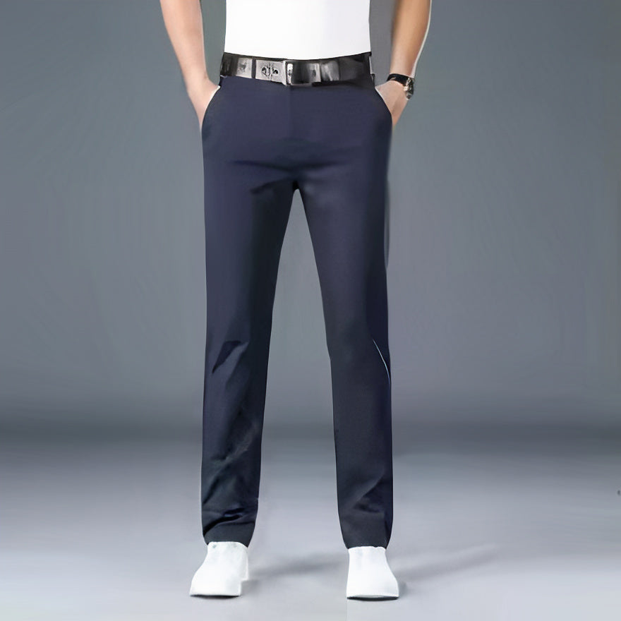 Men's elegant business summer trousers with a breathable, lightweight design for professional and formal wear.