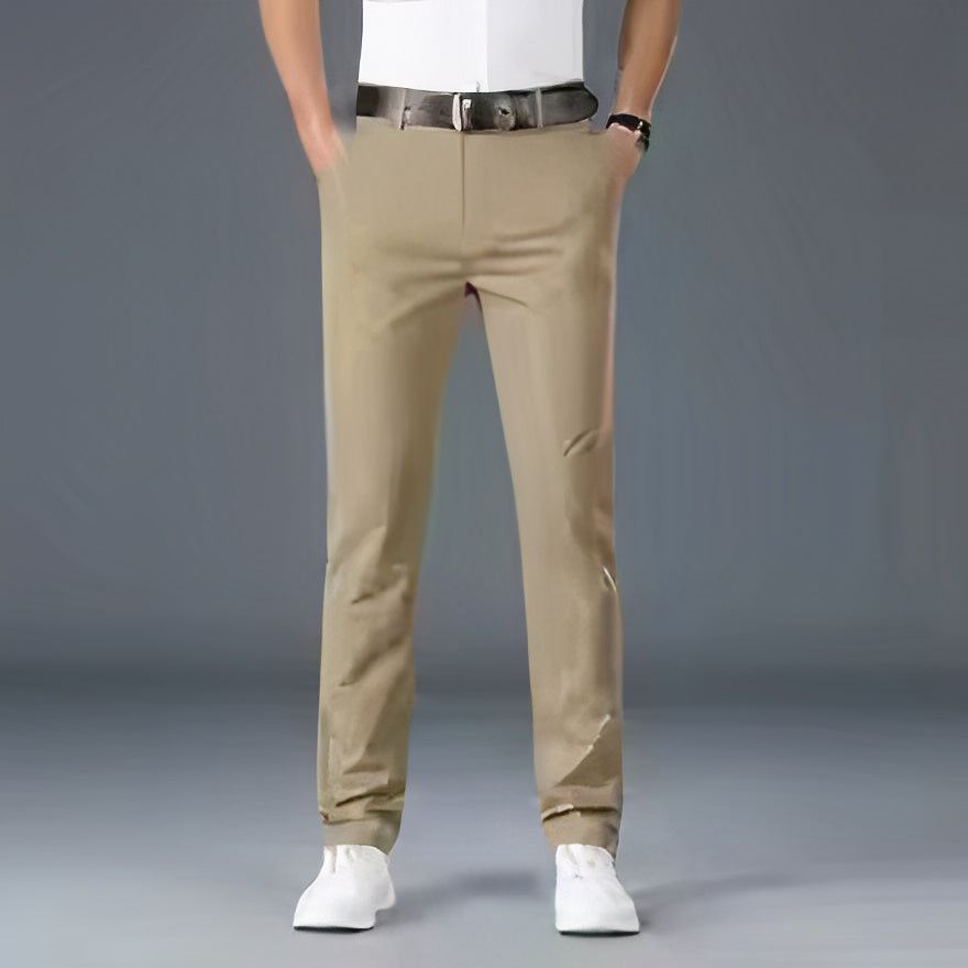 Men's elegant business summer trousers with a breathable, lightweight design for professional and formal wear.
