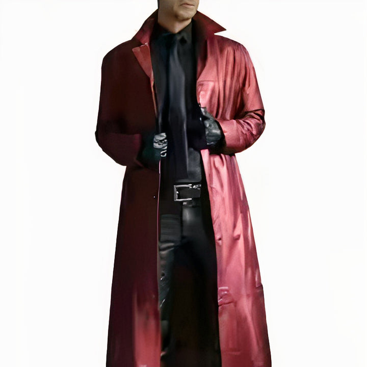 Men’s elegant long leather coat ideal for stylish Autumn days















