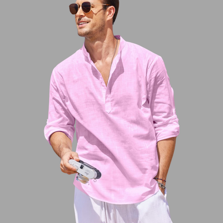 Men's elegant long sleeves summer shirt with breathable, lightweight fabric, ideal for warm-weather sophistication and comfort.










