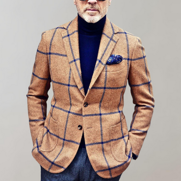 Men's elegant and modern blazer-jacket with a sophisticated design, perfect for casual and formal wear.