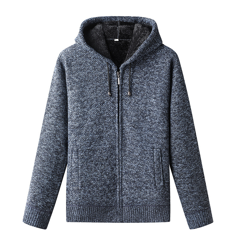 Men’s knitted autumn hoodie with soft fabric and relaxed streetwear style, perfect for chilly days.