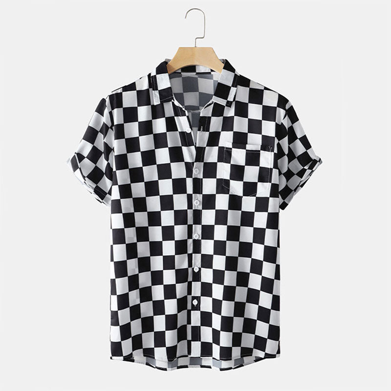 Stylish checkered summer shirt for men with breathable fabric, perfect for casual and smart looks in warm weather.