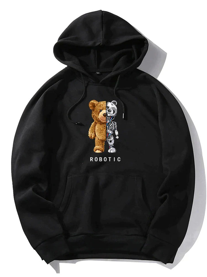  Men's trendy graphic hoodie with a bold design, perfect for casual autumn style.