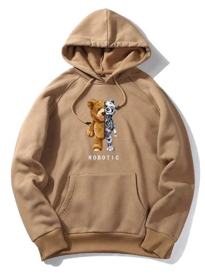  Men's trendy graphic hoodie with a bold design, perfect for casual autumn style.