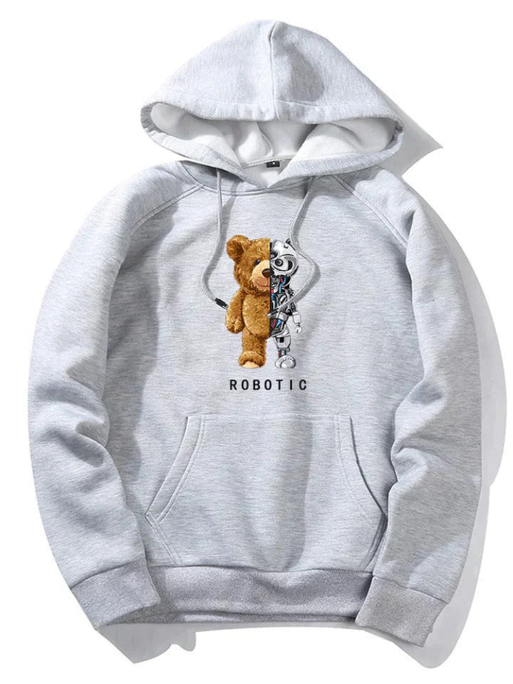  Men's trendy graphic hoodie with a bold design, perfect for casual autumn style.