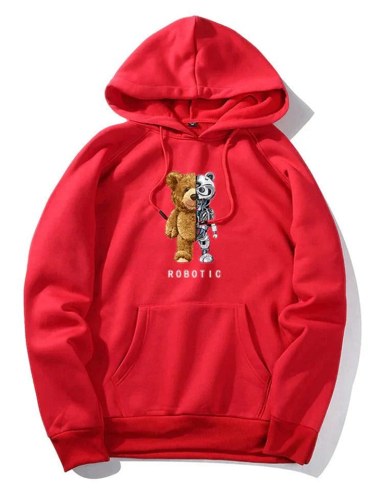  Men's trendy graphic hoodie with a bold design, perfect for casual autumn style.