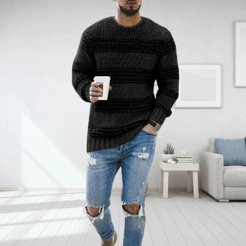 Men's Warm Knitted Sweater with classic design and versatile style