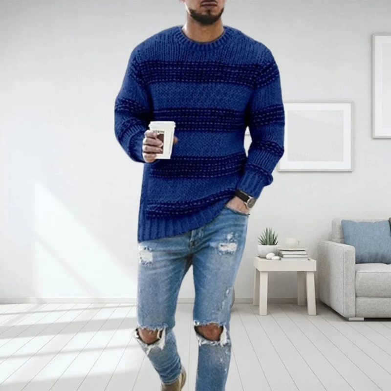 Men's Warm Knitted Sweater with classic design and versatile style