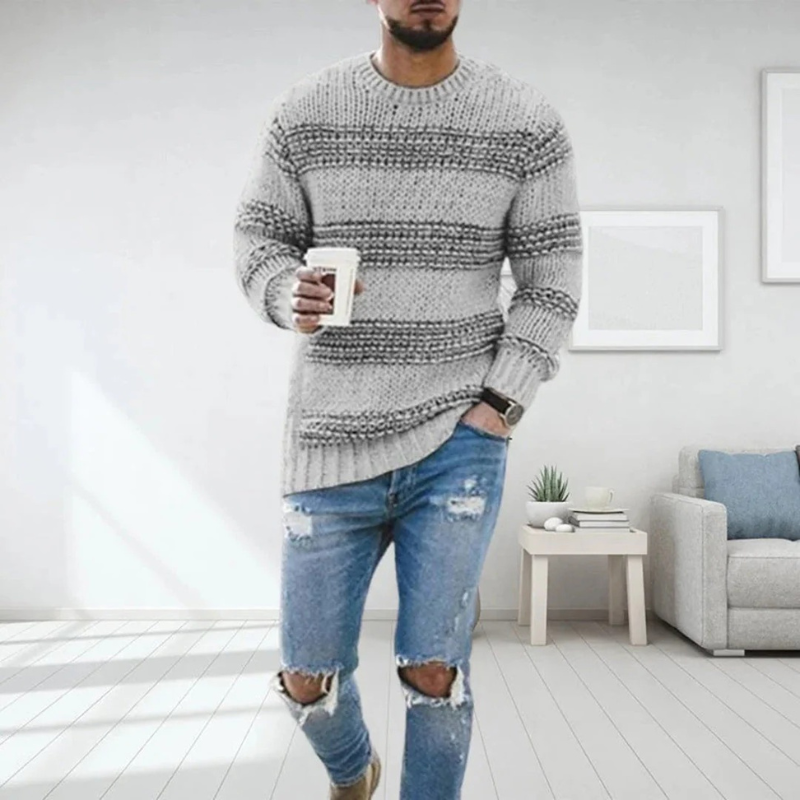Men's Warm Knitted Sweater with classic design and versatile style
