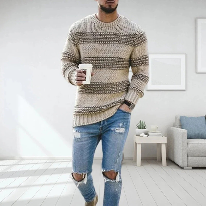 Men's Warm Knitted Sweater with classic design and versatile style