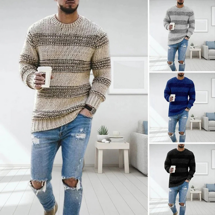 Men's Warm Knitted Sweater with classic design and versatile style