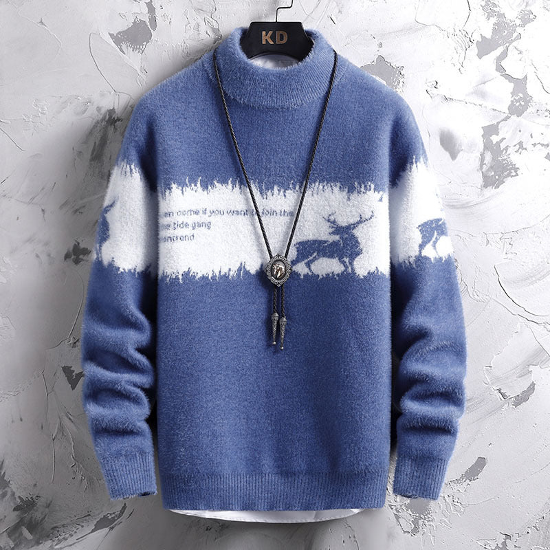 Men's warm turtleneck sweater with soft fabric and classic design, ideal for stylish autumn layering.