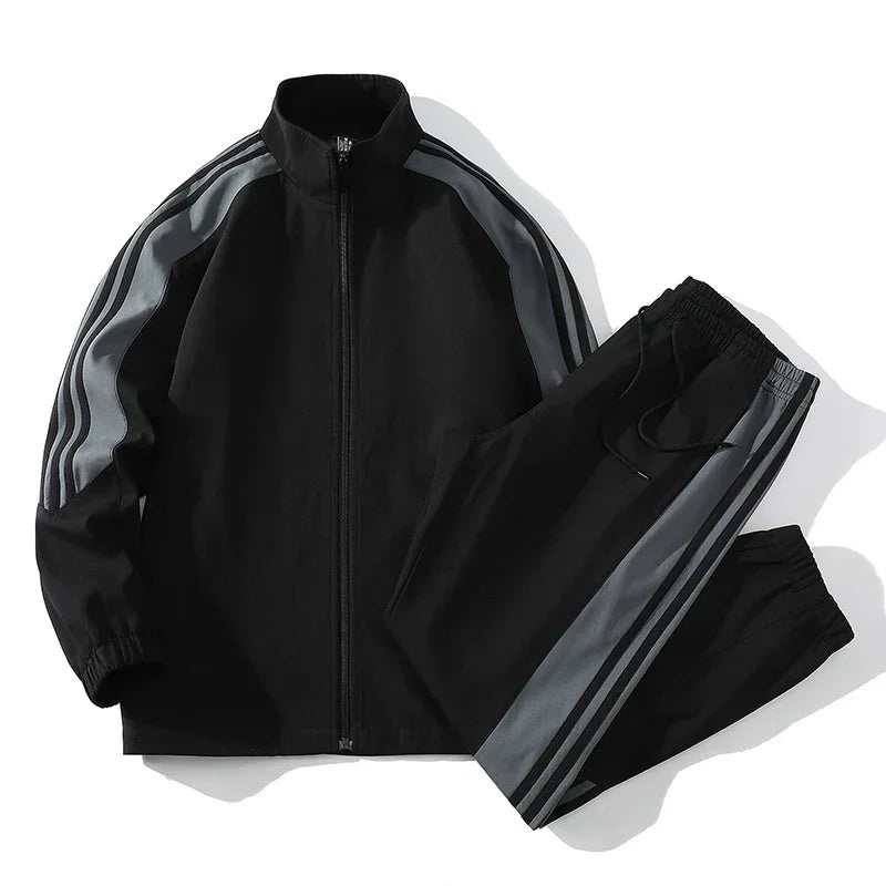Men's waterproof jacket and pants sports set ideal for outdoor workouts and rainy days