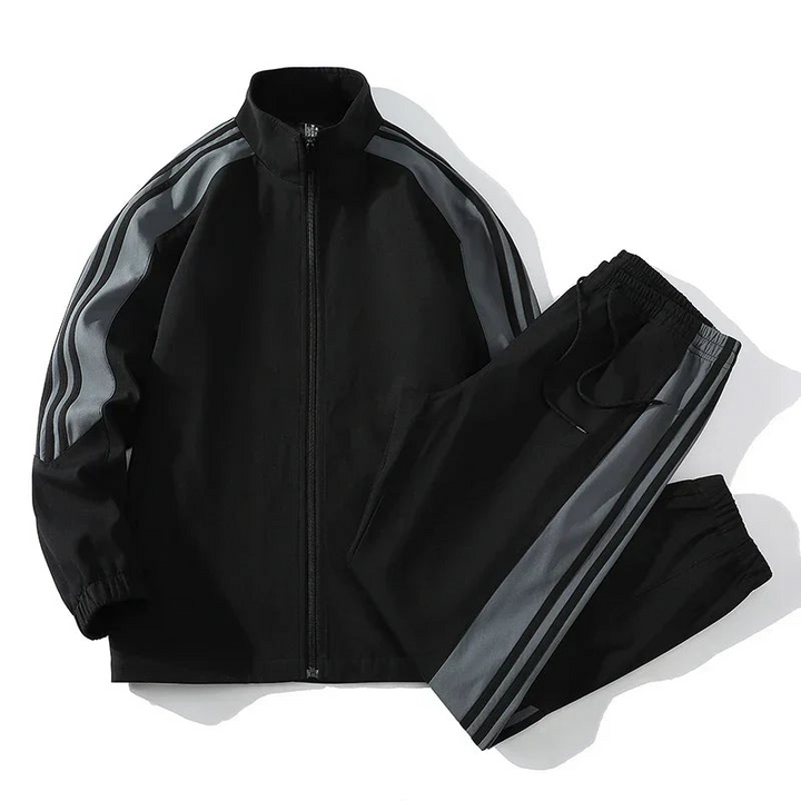 Men's waterproof jacket and pants sports set ideal for outdoor workouts and rainy days