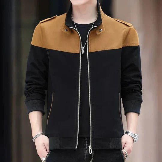 Men’s casual windproof bomber jacket with modern fit and lightweight, breathable fabric, perfect for Autumn days.