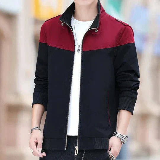 Men’s casual windproof bomber jacket with modern fit and lightweight, breathable fabric, perfect for Autumn days.