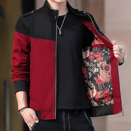 Men’s casual windproof bomber jacket with modern fit and lightweight, breathable fabric, perfect for Autumn days.