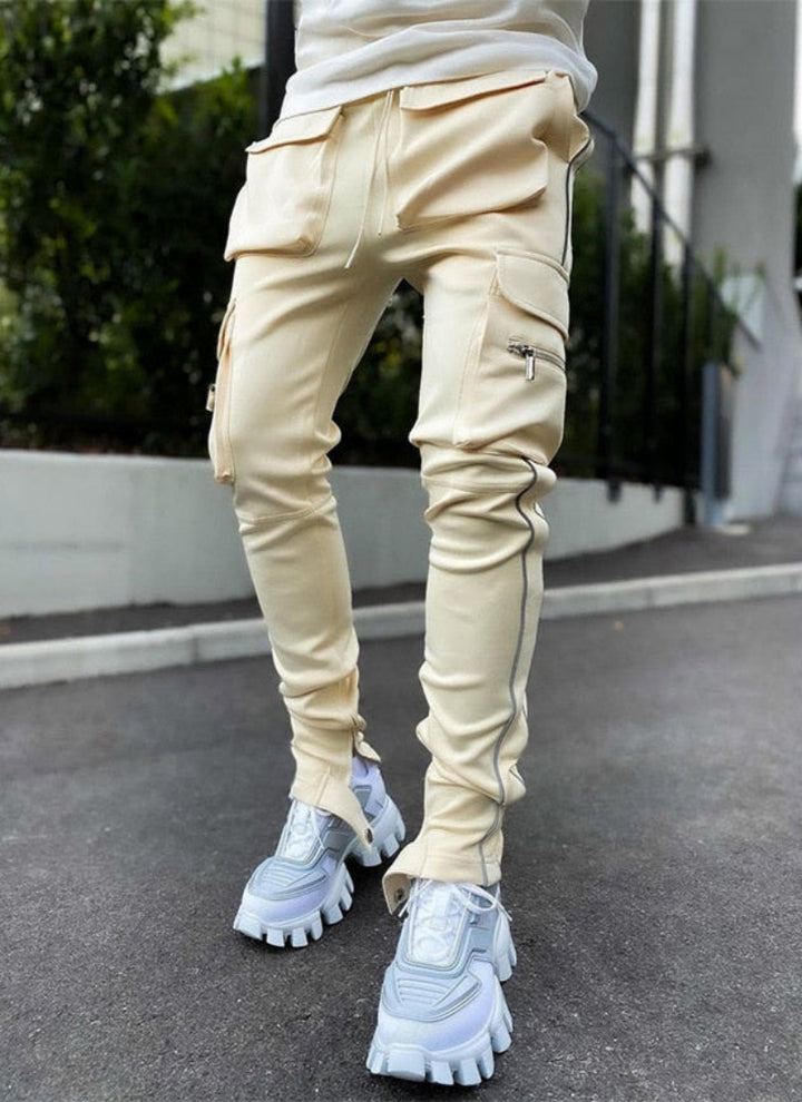 Modern summer pants for men with breathable fabric and a stylish slim-fit design, perfect for warm-weather outfits.