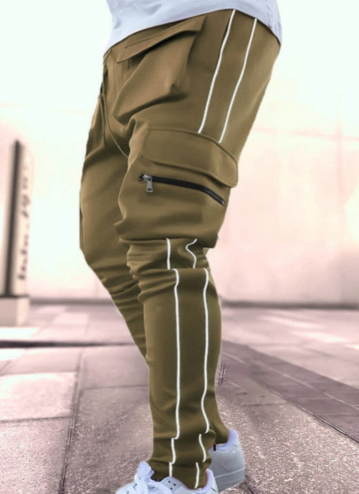 Modern summer pants for men with breathable fabric and a stylish slim-fit design, perfect for warm-weather outfits.