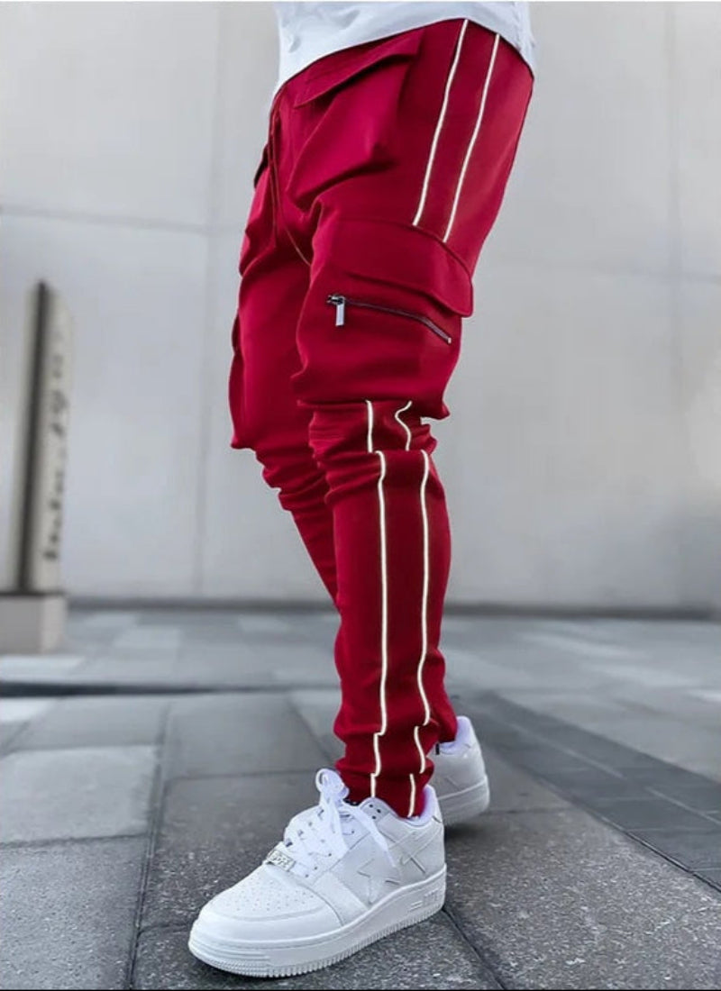 Modern summer pants for men with breathable fabric and a stylish slim-fit design, perfect for warm-weather outfits.