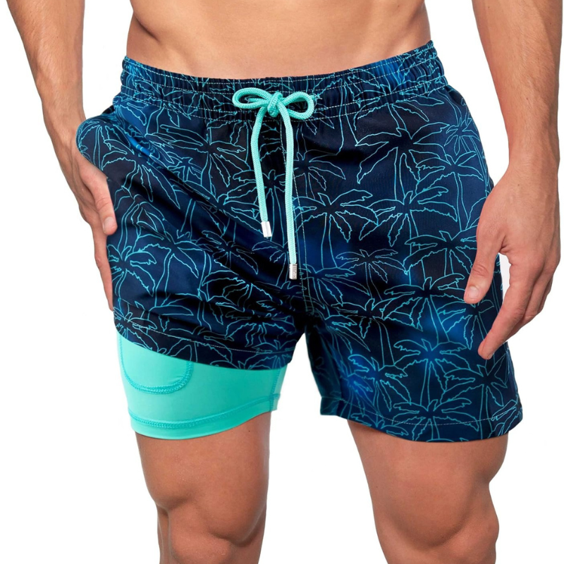 Premium double-layered swimming shorts with quick-drying, lightweight fabric and chafe-resistant inner layer, perfect for summer activities by the water.






