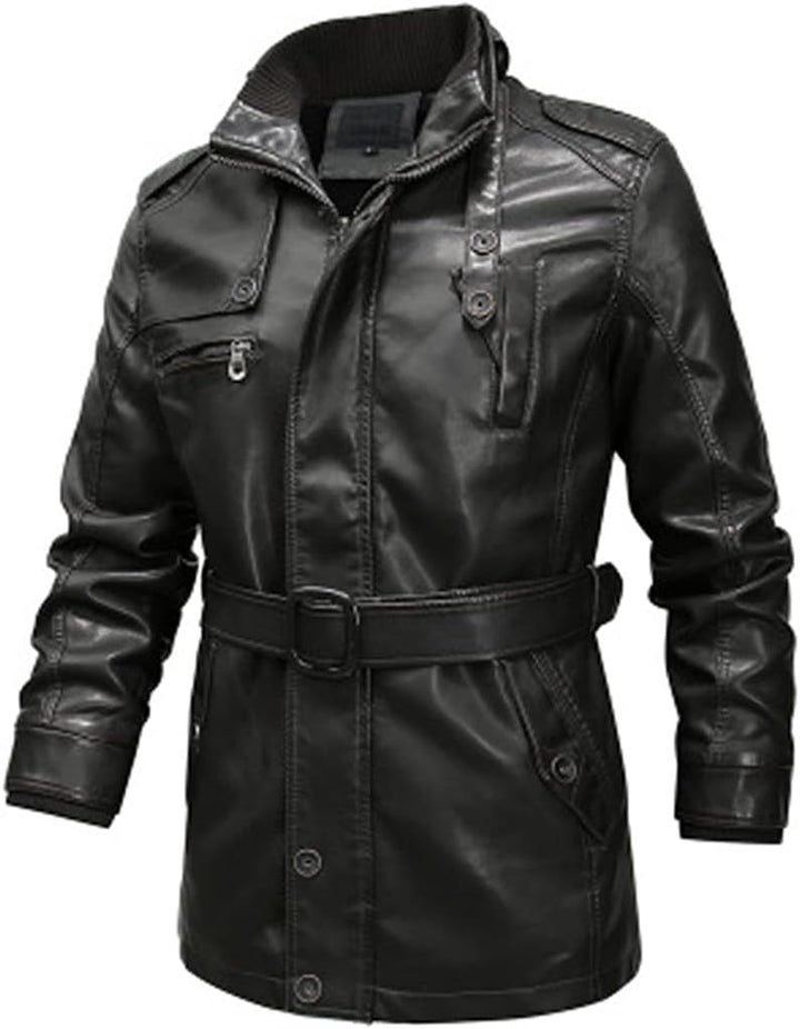  Men’s premium elegant leather coat with a sophisticated design, perfect for autumn days.







