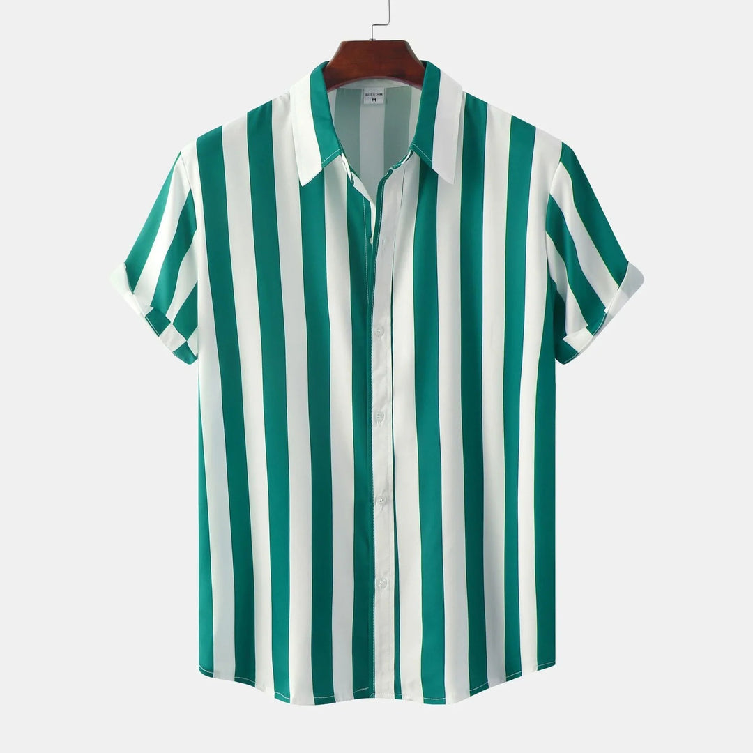 Relaxed button-down summer shirt for men with lightweight, breathable fabric and a comfortable fit for warm-weather style.
