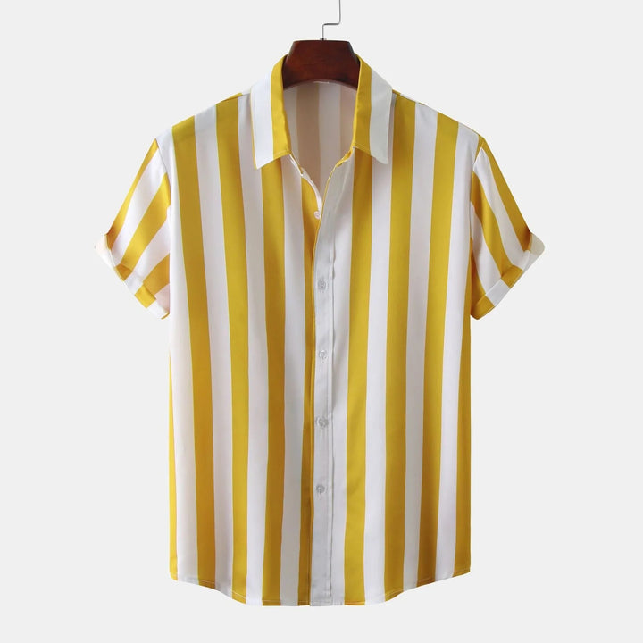 Relaxed button-down summer shirt for men with lightweight, breathable fabric and a comfortable fit for warm-weather style.
