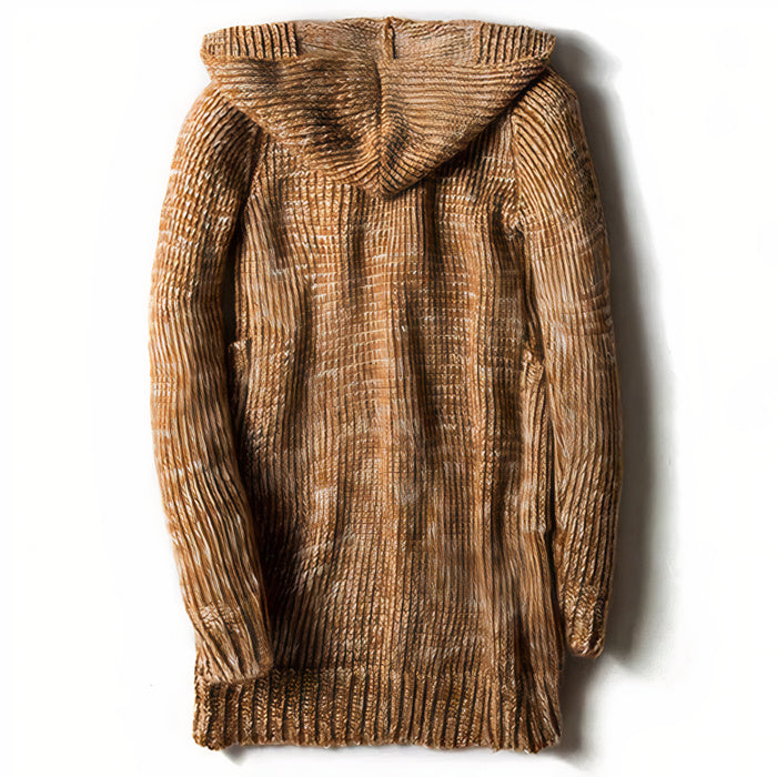 Trendy men's hooded cardigan, perfect for layering on autumn days.