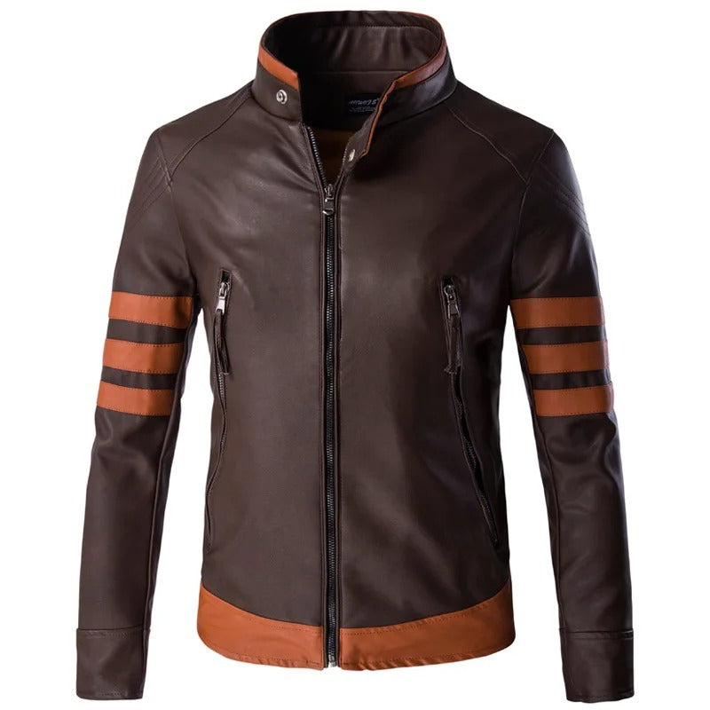 Men's stylish leather jacket with a premium design, comfortable fit, and timeless appeal for autumn days.