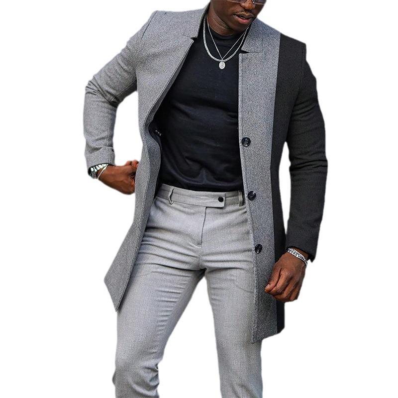 Stylish mid-length coat for men, perfect for autumn days and versatile styling.







