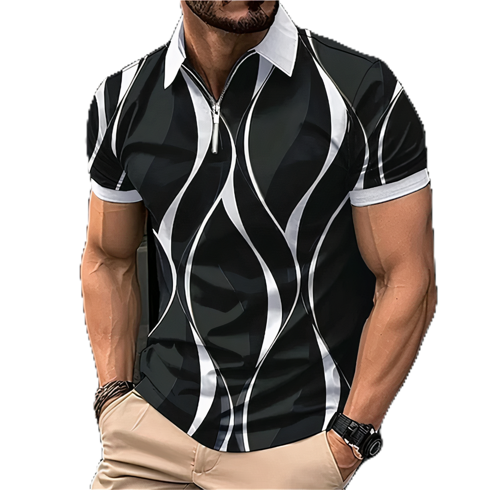 Stylish zip polo shirt for men with breathable fabric and modern design, perfect for summer comfort and style.






