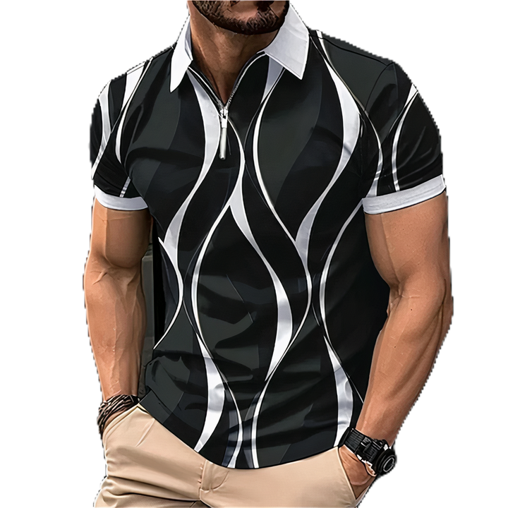 Stylish zip polo shirt for men with breathable fabric and modern design, perfect for summer comfort and style.






