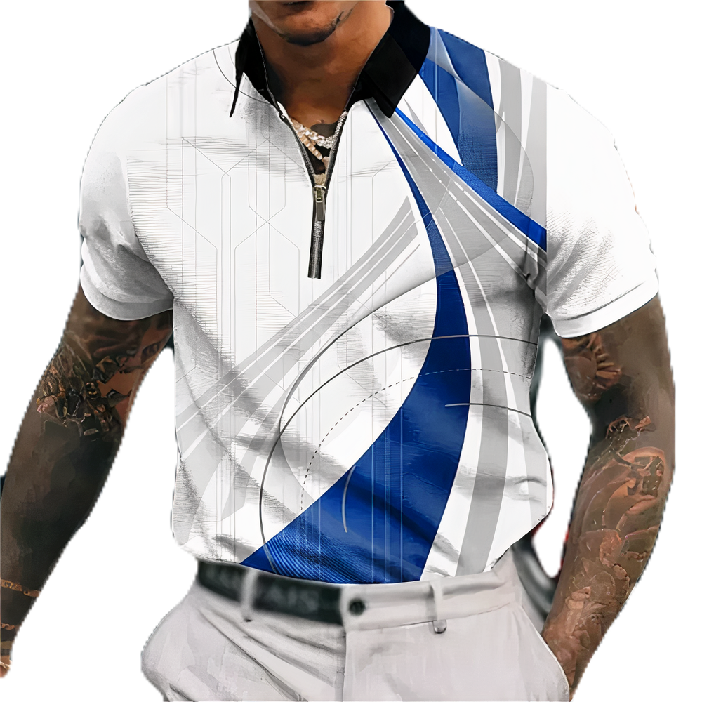 Stylish zip polo shirt for men with breathable fabric and modern design, perfect for summer comfort and style.






