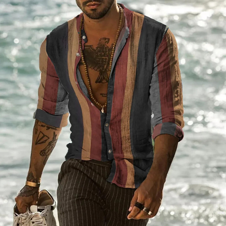 Versatile long sleeves summer shirt with lightweight, breathable fabric for casual and semi-formal summer wear.







