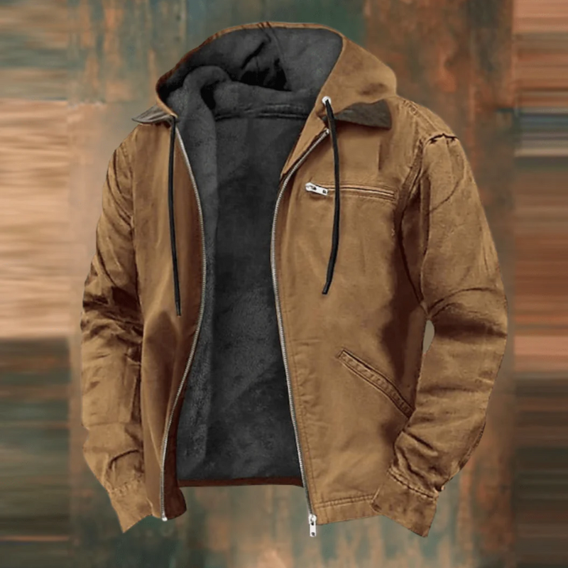 Vintage Hooded Jacket for Men with classic retro-inspired design