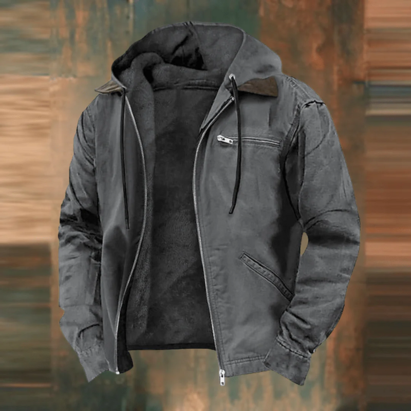 Vintage Hooded Jacket for Men with classic retro-inspired design