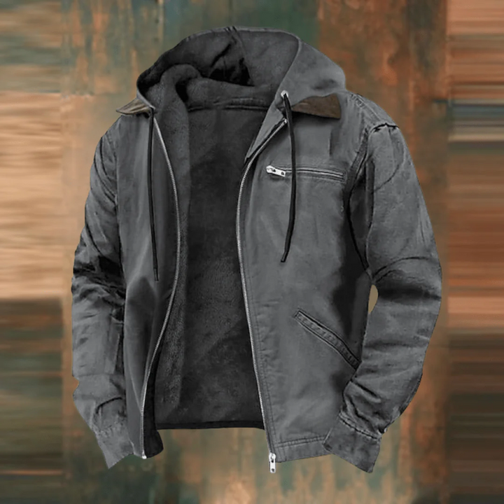 Vintage Hooded Jacket for Men with classic retro-inspired design