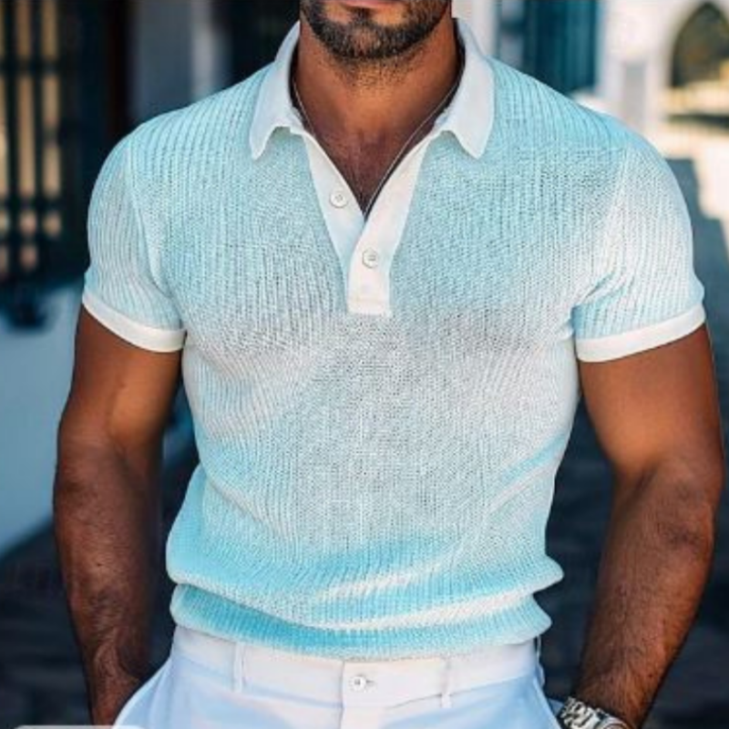 Vintage men’s polo shirt with a classic fit and breathable fabric, ideal for stylish summer days.








